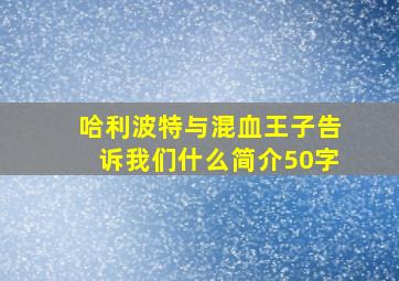 哈利波特与混血王子告诉我们什么简介50字