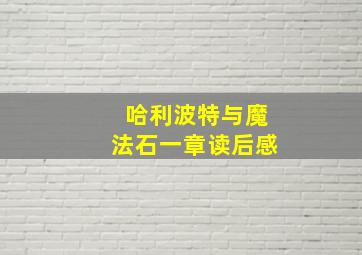 哈利波特与魔法石一章读后感