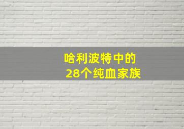 哈利波特中的28个纯血家族