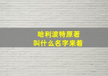 哈利波特原著叫什么名字来着