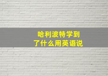 哈利波特学到了什么用英语说