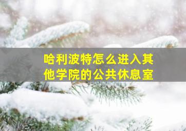 哈利波特怎么进入其他学院的公共休息室