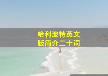 哈利波特英文版简介二十词