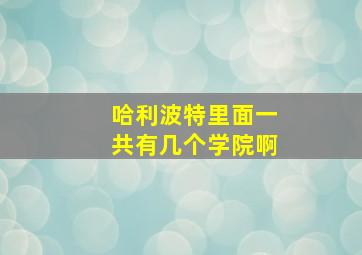 哈利波特里面一共有几个学院啊