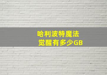 哈利波特魔法觉醒有多少GB