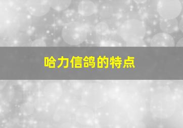 哈力信鸽的特点