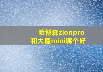 哈博森zionpro和大疆mini哪个好