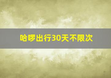 哈啰出行30天不限次