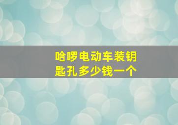 哈啰电动车装钥匙孔多少钱一个