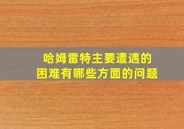 哈姆雷特主要遭遇的困难有哪些方面的问题