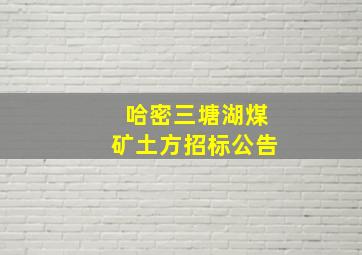 哈密三塘湖煤矿土方招标公告