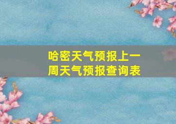 哈密天气预报上一周天气预报查询表