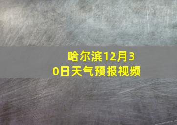 哈尔滨12月30日天气预报视频