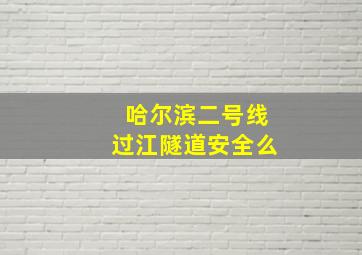 哈尔滨二号线过江隧道安全么