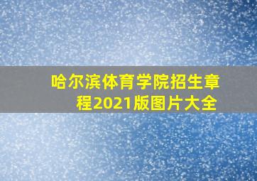 哈尔滨体育学院招生章程2021版图片大全