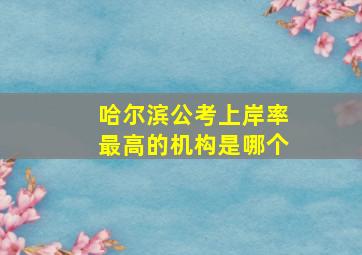 哈尔滨公考上岸率最高的机构是哪个