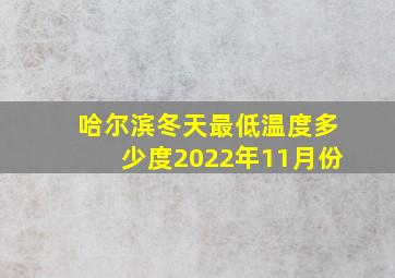 哈尔滨冬天最低温度多少度2022年11月份