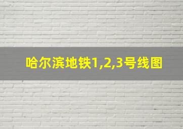 哈尔滨地铁1,2,3号线图