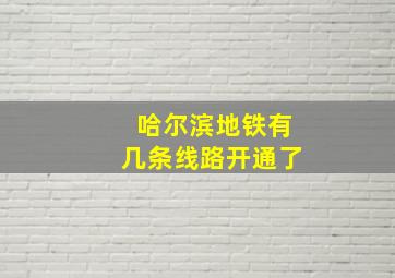 哈尔滨地铁有几条线路开通了