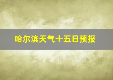 哈尔滨天气十五日预报