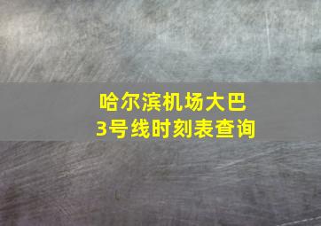 哈尔滨机场大巴3号线时刻表查询