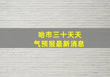 哈市三十天天气预报最新消息