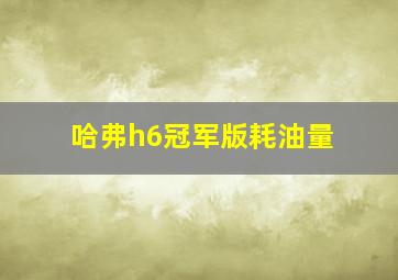 哈弗h6冠军版耗油量