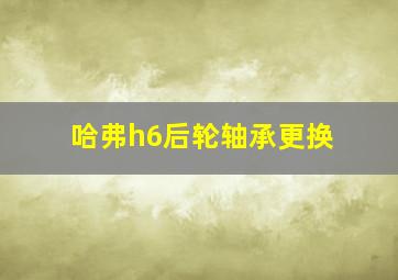 哈弗h6后轮轴承更换