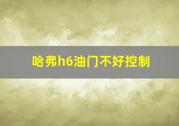 哈弗h6油门不好控制