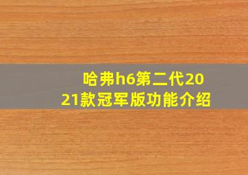 哈弗h6第二代2021款冠军版功能介绍