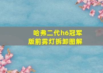 哈弗二代h6冠军版前雾灯拆卸图解