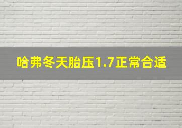 哈弗冬天胎压1.7正常合适