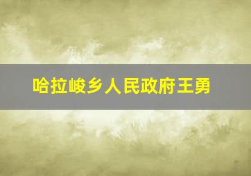 哈拉峻乡人民政府王勇