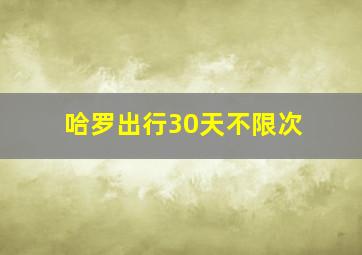 哈罗出行30天不限次