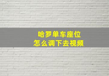 哈罗单车座位怎么调下去视频