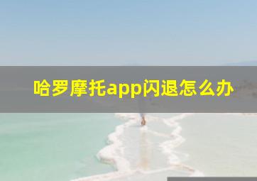 哈罗摩托app闪退怎么办