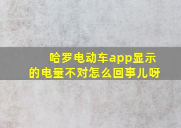 哈罗电动车app显示的电量不对怎么回事儿呀