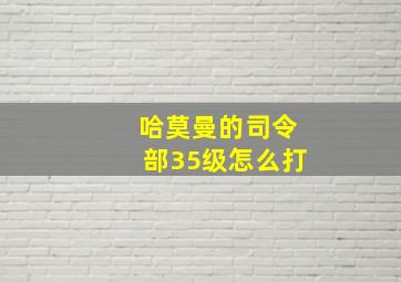 哈莫曼的司令部35级怎么打