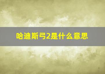 哈迪斯弓2是什么意思