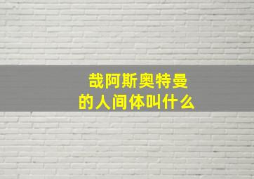 哉阿斯奥特曼的人间体叫什么