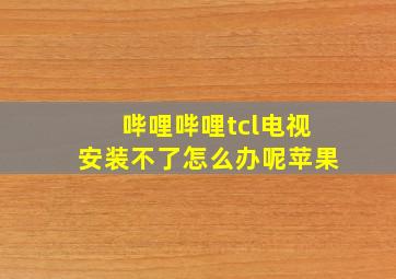 哔哩哔哩tcl电视安装不了怎么办呢苹果