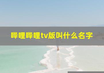 哔哩哔哩tv版叫什么名字