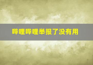 哔哩哔哩举报了没有用