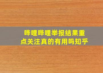 哔哩哔哩举报结果重点关注真的有用吗知乎