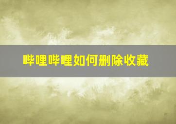 哔哩哔哩如何删除收藏