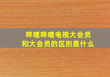 哔哩哔哩电视大会员和大会员的区别是什么