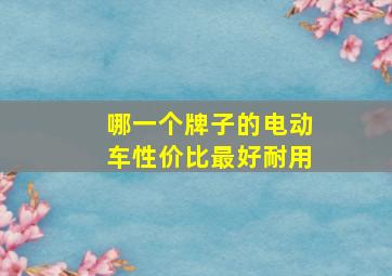 哪一个牌子的电动车性价比最好耐用