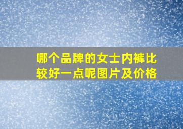 哪个品牌的女士内裤比较好一点呢图片及价格