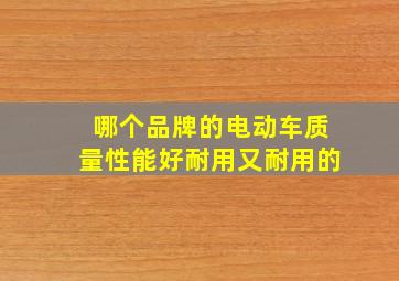 哪个品牌的电动车质量性能好耐用又耐用的