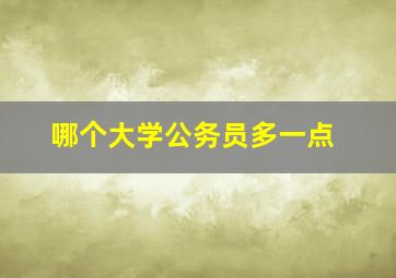 哪个大学公务员多一点